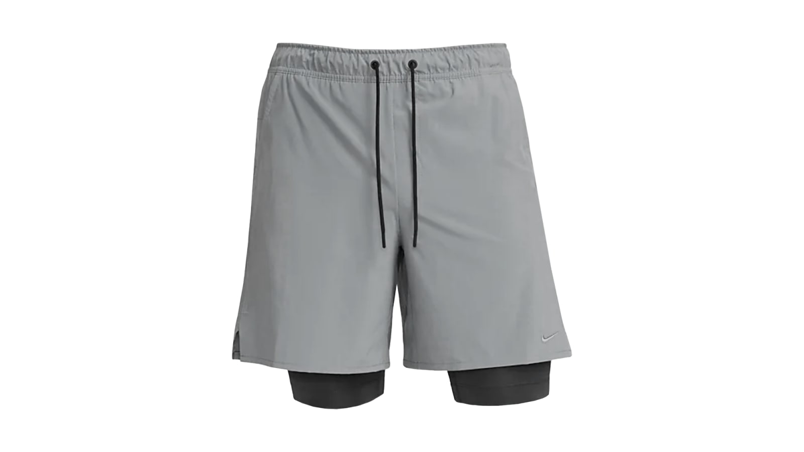 Nike Dri FIT Unlimited Men s 7 2 in 1 Versatile Shorts Smoke Gray Dark Smoke Gray Black Rogue Fitness